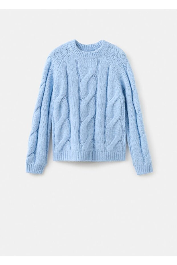 Örgü detaylı triko kazak - 3