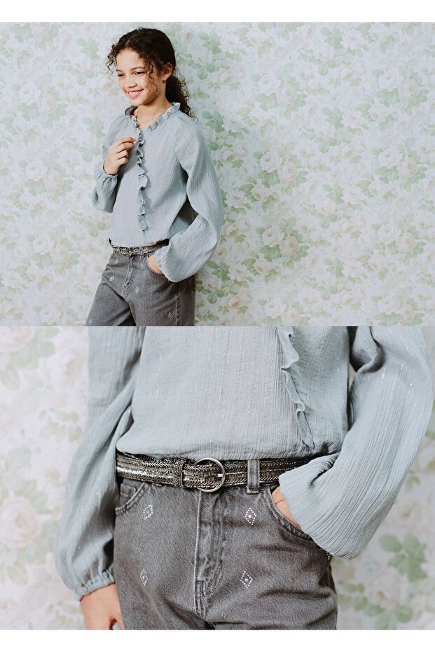 Volanlı lureks bluz - 6