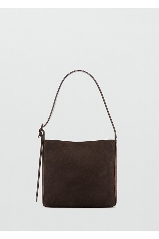 Süet deri shopper çanta - 3