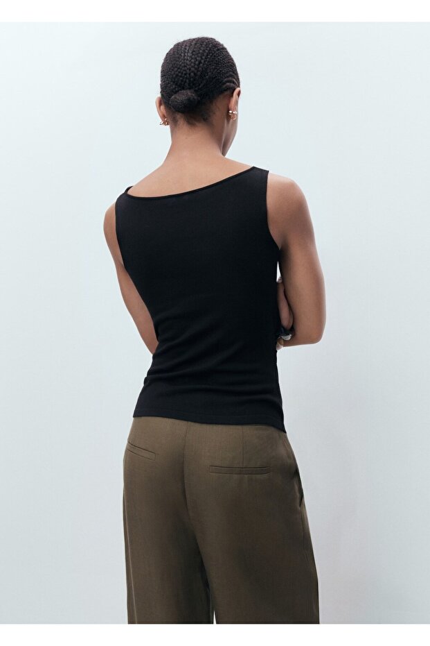 Drape detaylı triko üst - 4