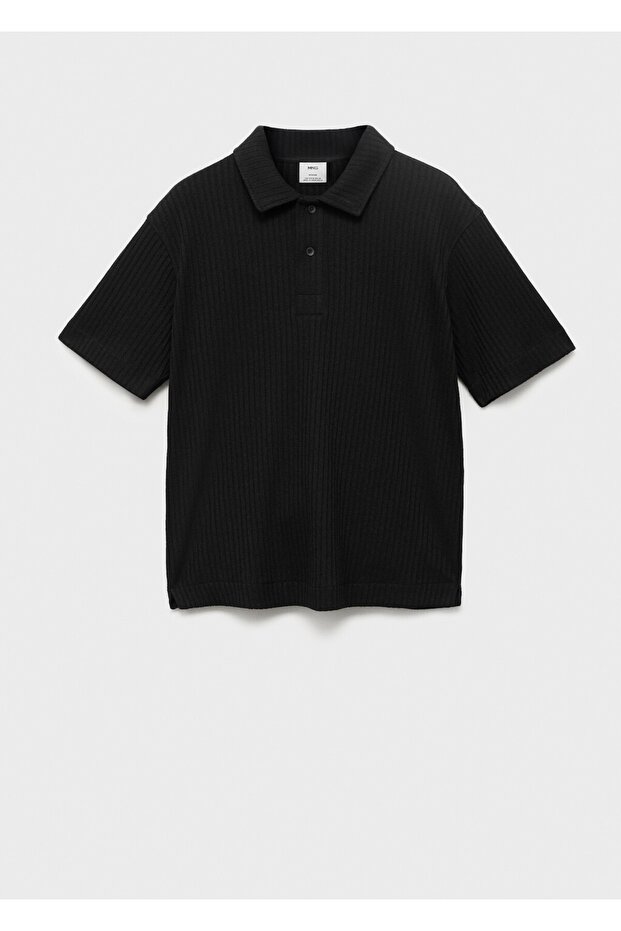Strukturiertes Strickpolohemd - 3