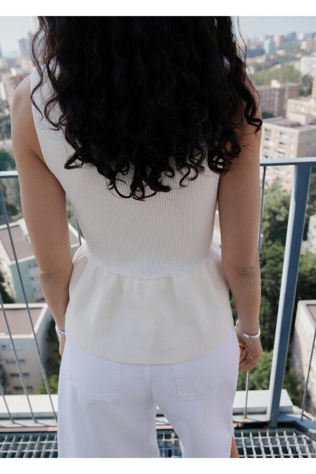 Fiyonklu örgü bluz - 4