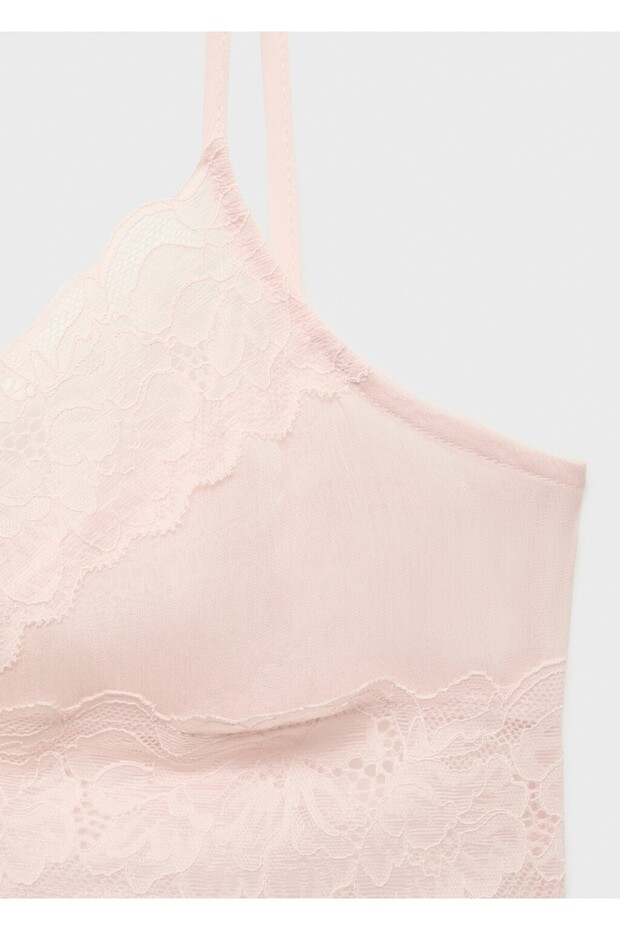 Dantel crop bluz - 5