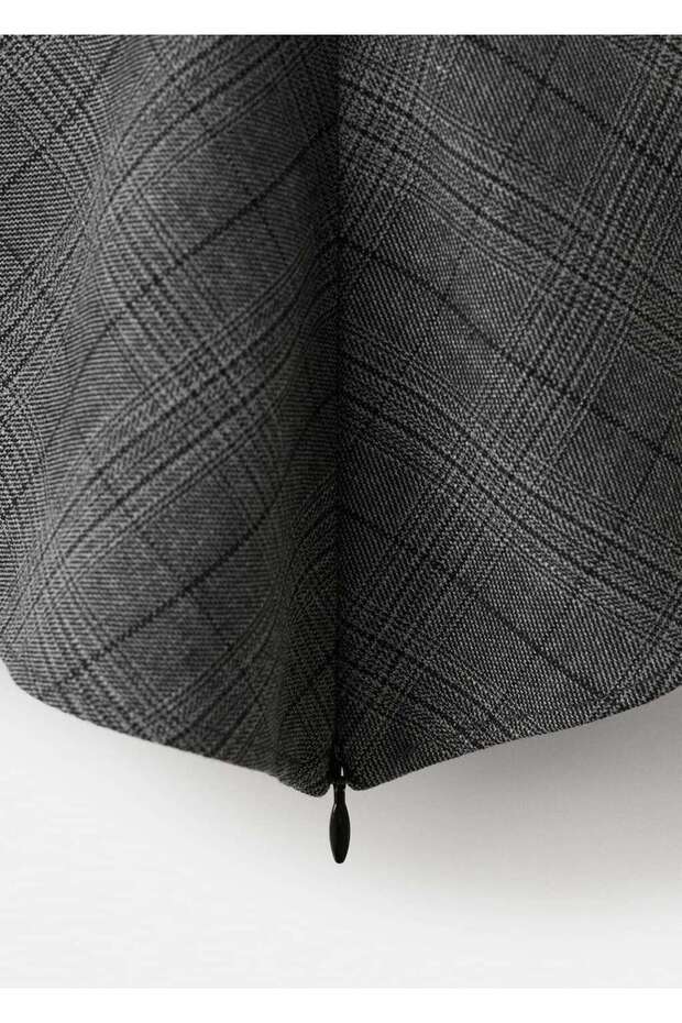 Asimetrik kareli bluz - 5