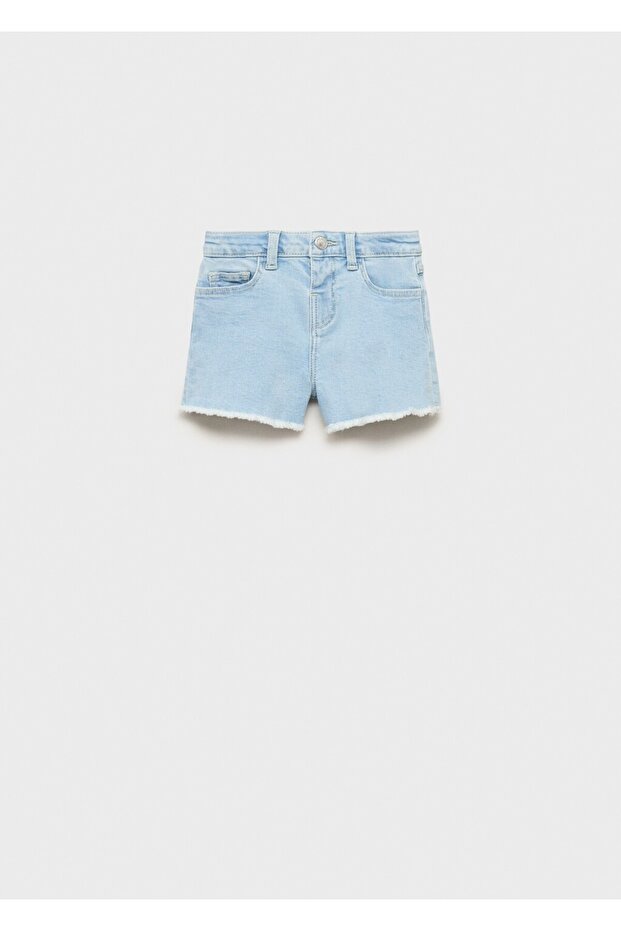 Paçaları dikişsiz denim şort - 1