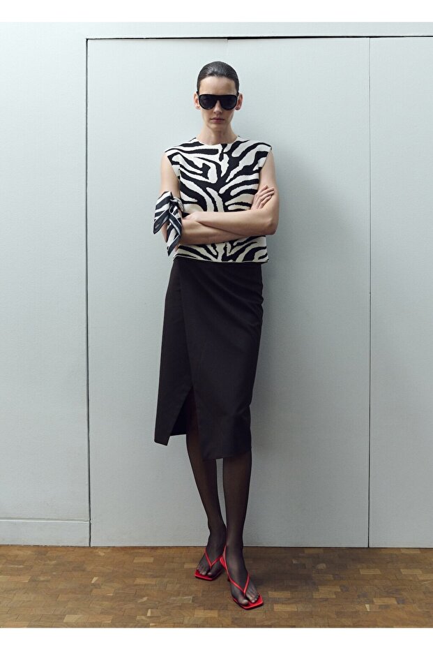 Desenli triko bluz - 2