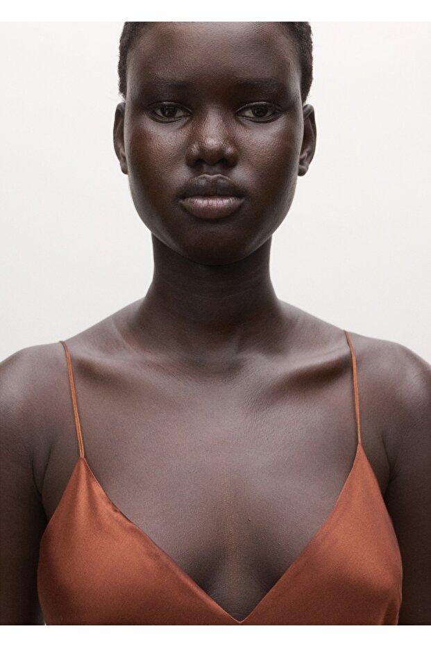 Saten ipek karışımlı elbise - 6