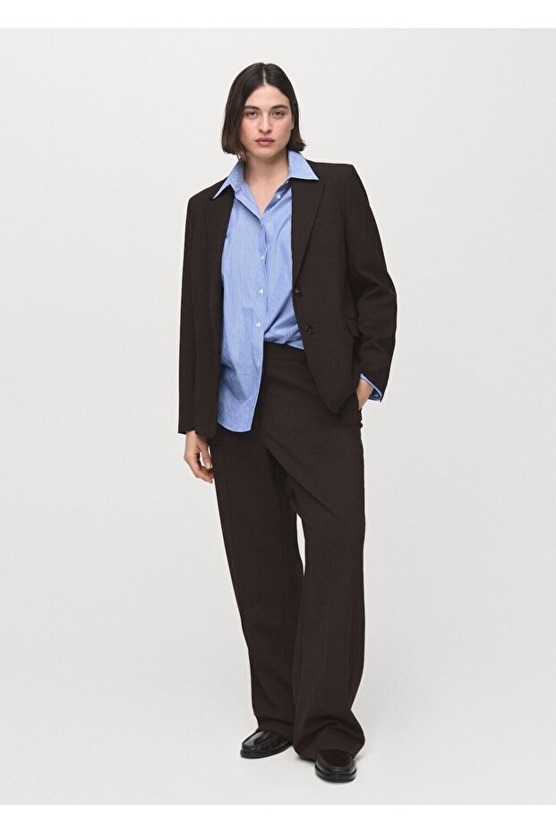 Düz kesim blazer ceket - 7