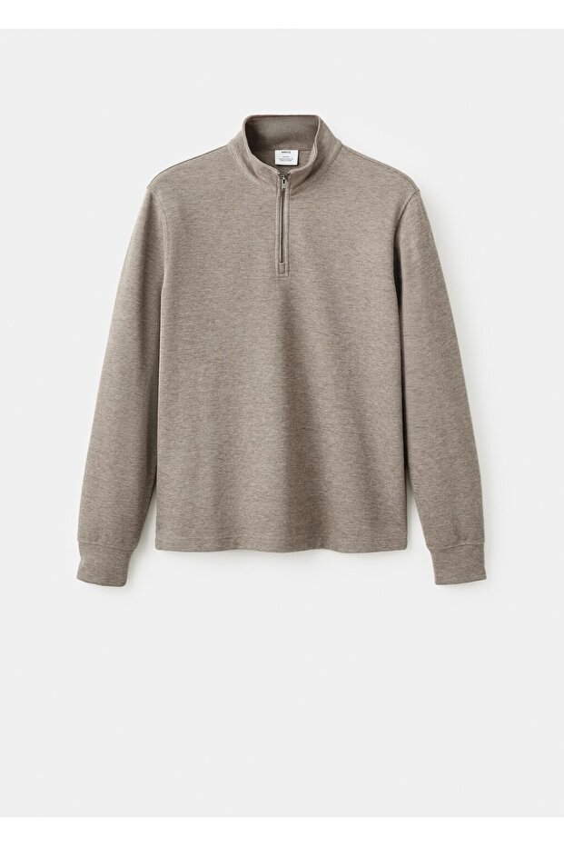 Regular fit fermuarlı sweatshirt - 3