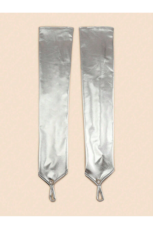 Incili Transparan Abiye Tül Eldiven – Eldiven – Eldiven - 2