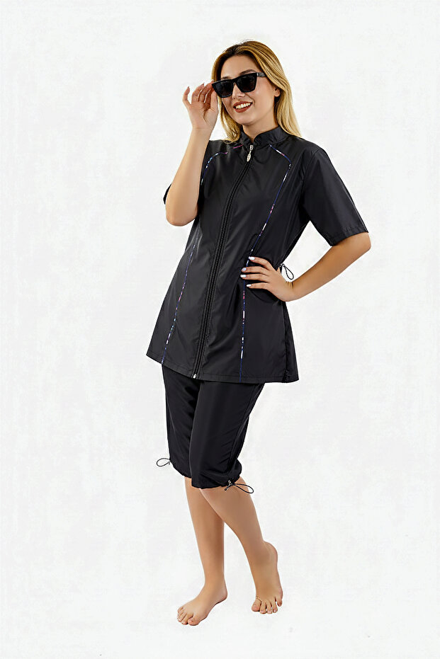 ملابس سباحة نصف مغلقة سريعة الجفاف - 1