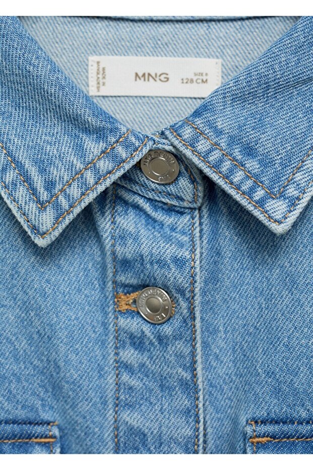 Kısa denim elbise - 6