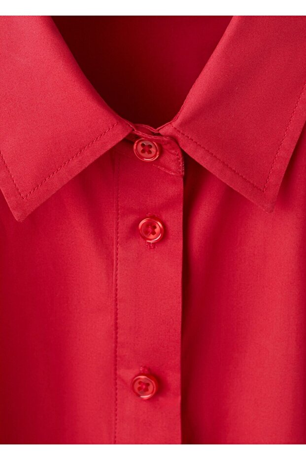 Kemerli gömlek elbise - 7