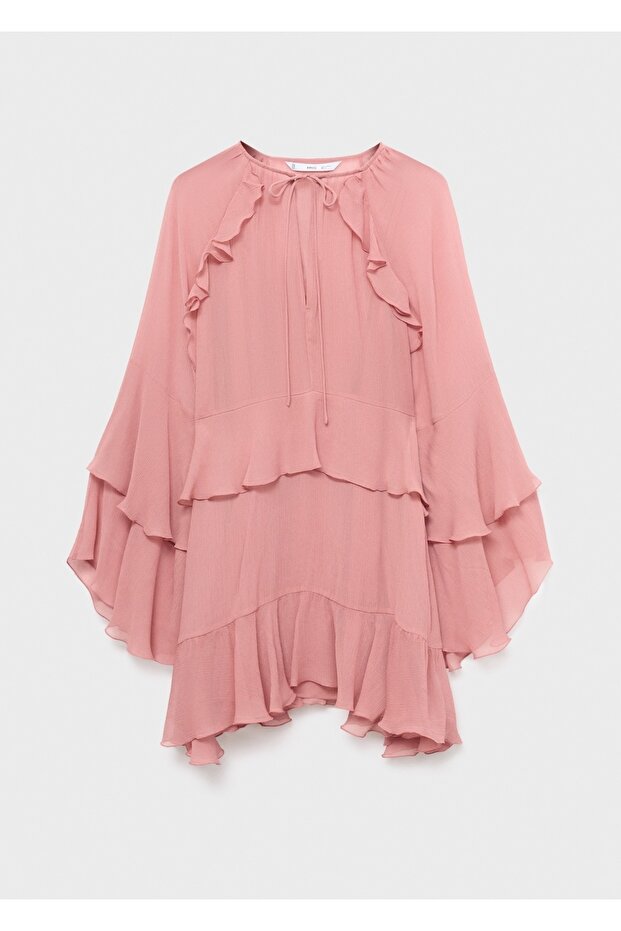 Fırfırlı kısa elbise - 3