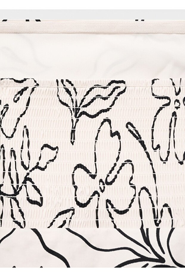 Çiçekli straplez elbise - 5