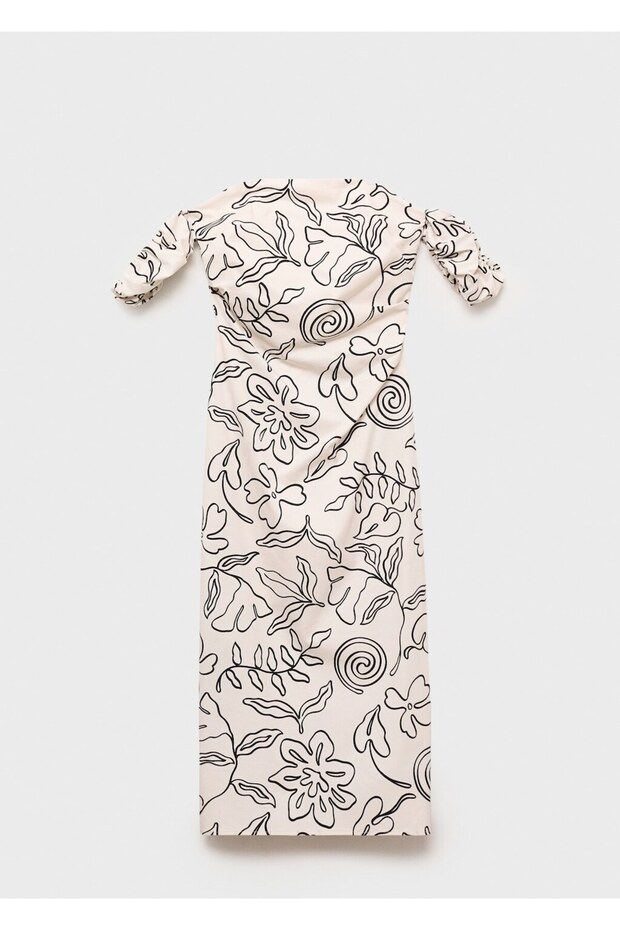 Çiçekli straplez elbise - 3