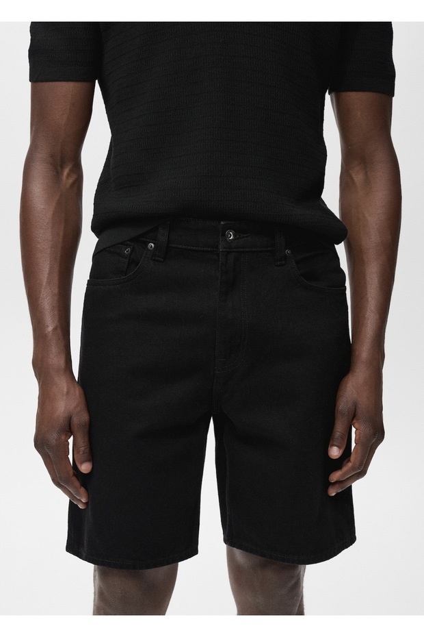 Regular fit jean bermuda şort - 6