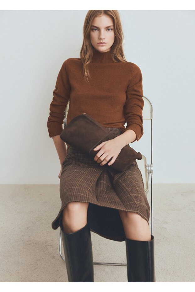 Perkins yaka düğmeli manşetli kazak - 7