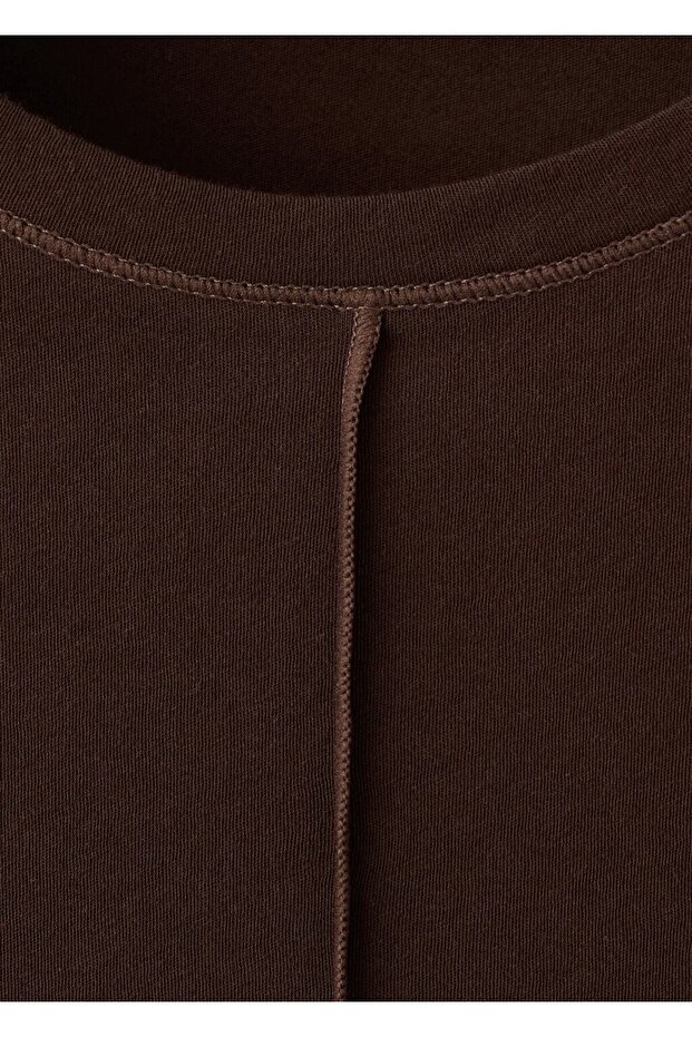 Pamuklu dikişli tişört - 5