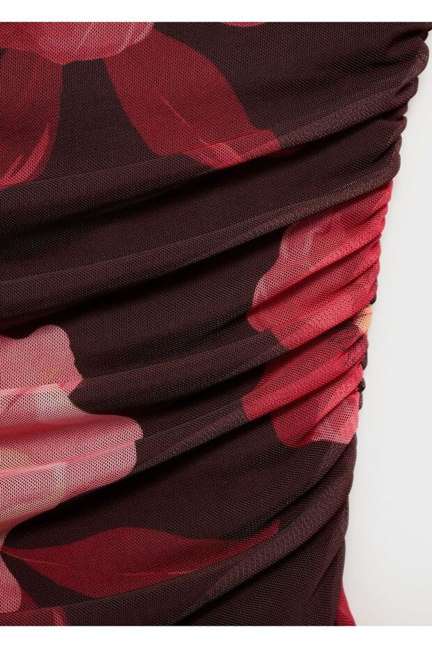 Çiçekli asimetrik bluz - 8