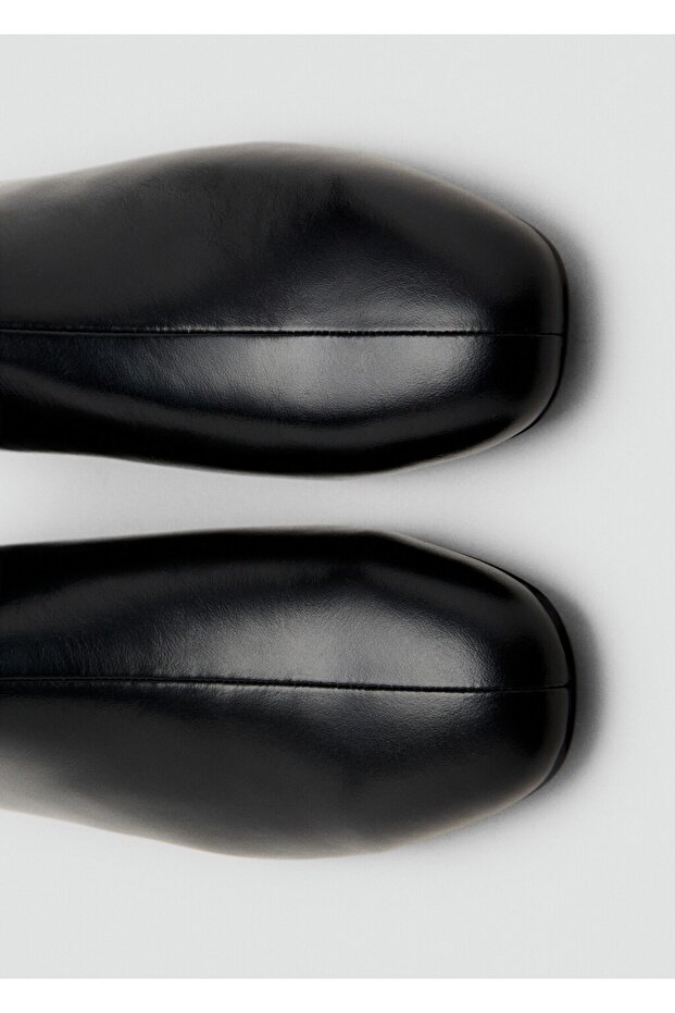 Fermuarlı deri yarım bot - 3