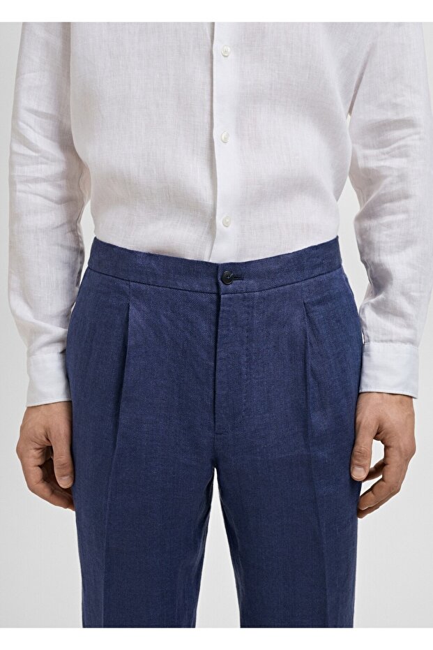 Salerno %100 Keten Slim Fit Takım Pantolonu - 8