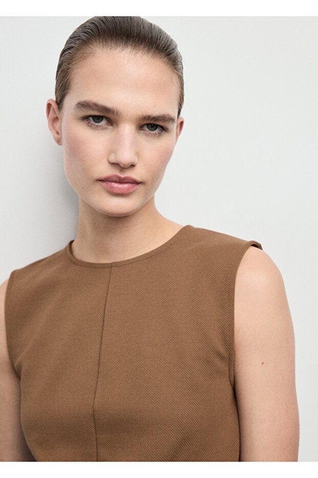 Geniş askılı dar kesim bluz - 6