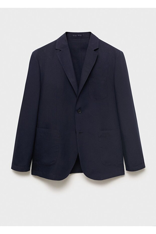 Slim fit keten blazer ceket - 3