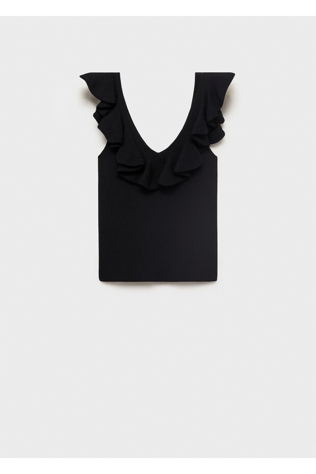 Fırfırlı triko bluz - 3