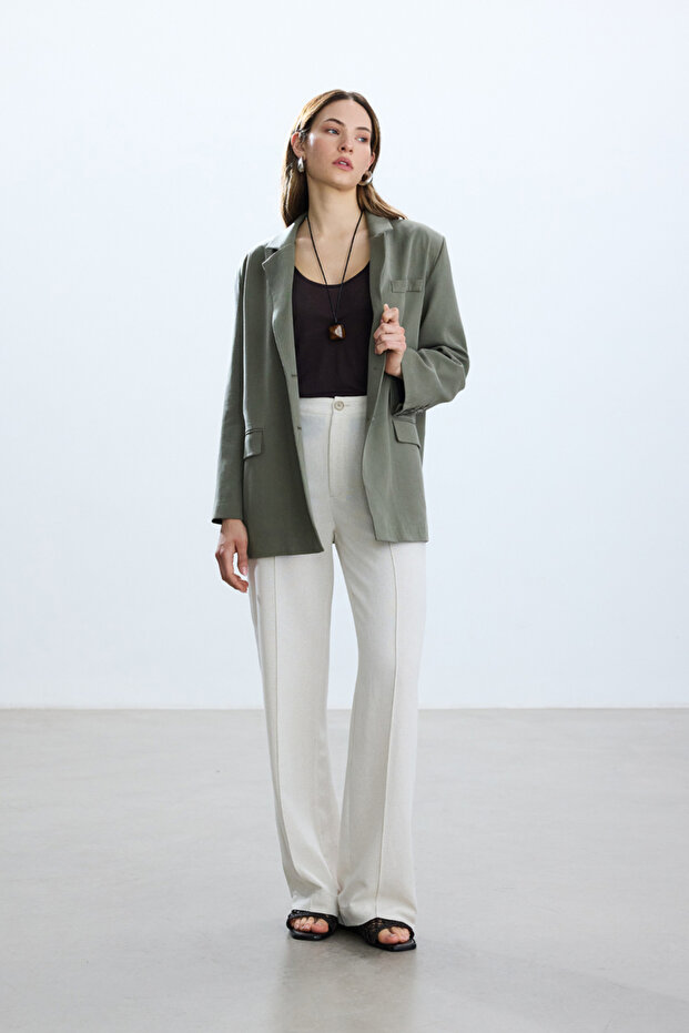 HAKİ YIRTMAÇLI BLAZER - 3