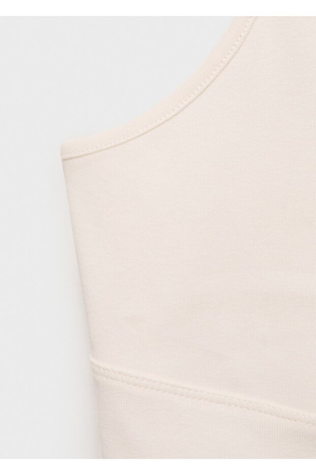 V yaka pamuklu bluz - 7