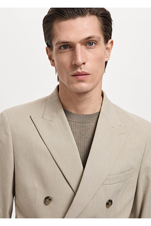 Slim fit Monaco kruvaze blazer ceket - 6