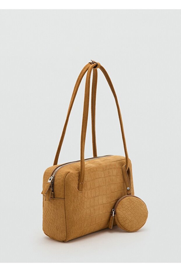 Küçük boy süet bowling çanta - 1