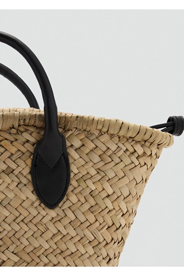 Küçük boy doğal elyaf hasır çanta - 3