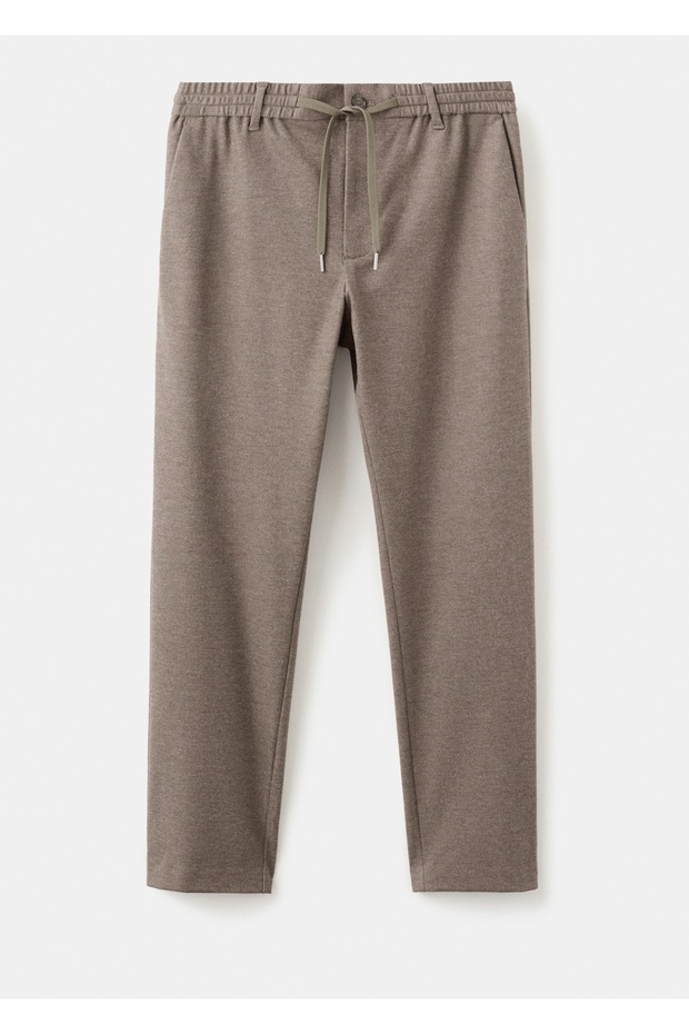 Slim fit flanel pantolon - 3