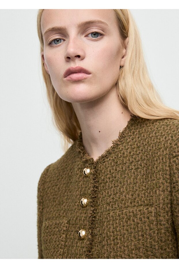 Düğmeleri taşlı tüvit ceket - 6