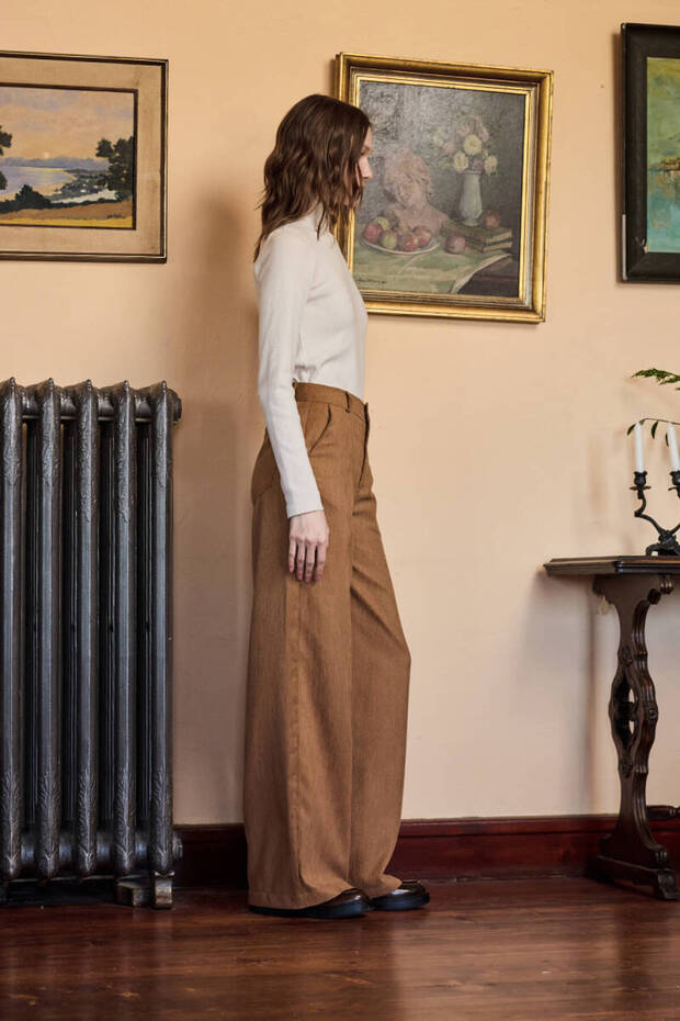 CAMEL FİTİLLİ KADİFE PANTOLON - 7