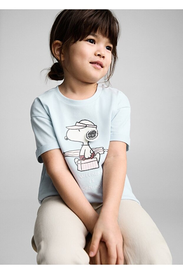 Snoopy baskılı tişört - 1