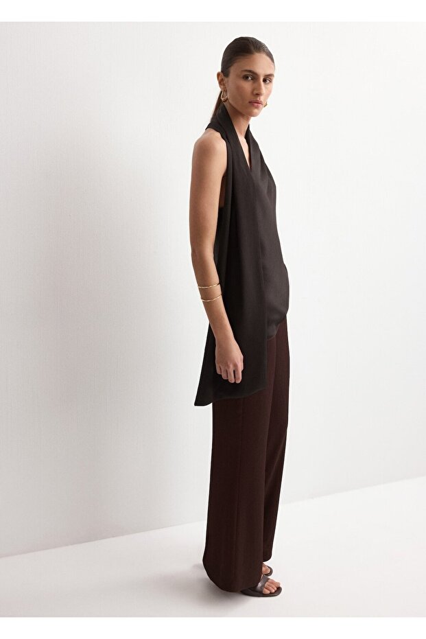 Fular yakalı bluz - 2