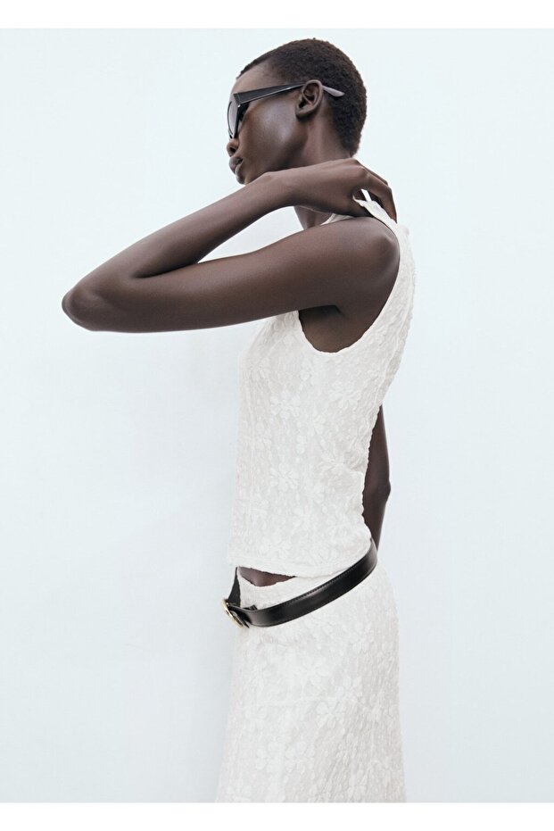 Askılı dantel tişört - 6