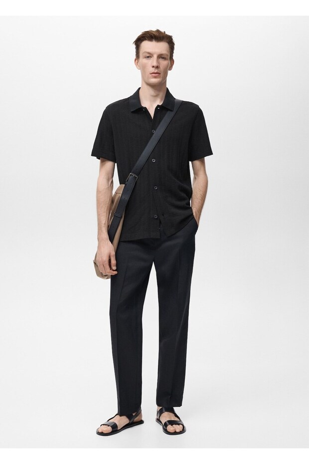 Düğmeli triko polo gömlek - 2