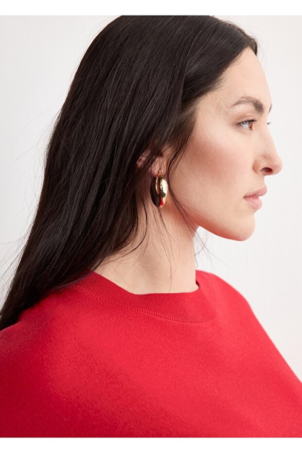 Kısa kollu oversize kazak - 8