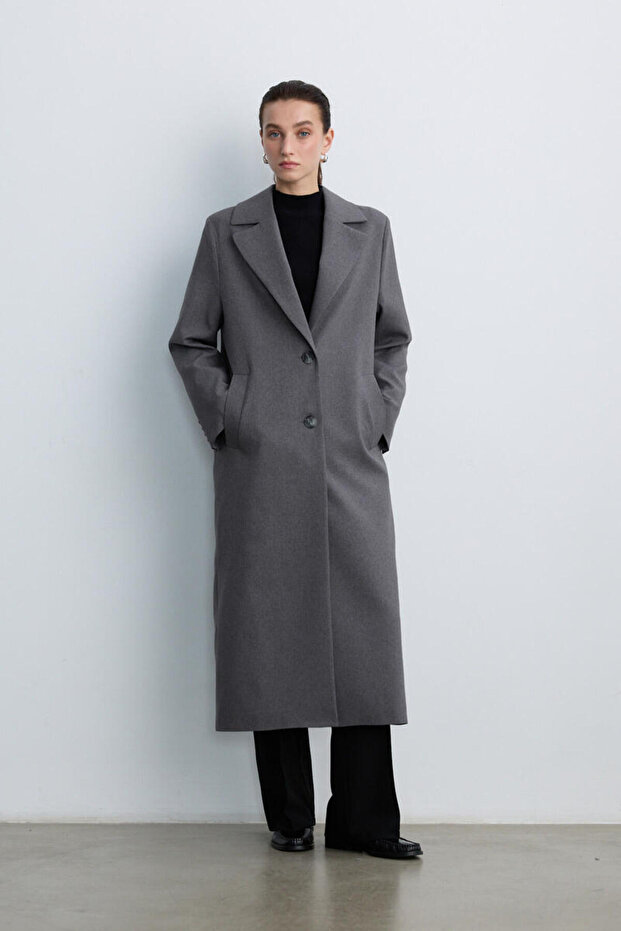 GRİ UZUN BLAZER - 1