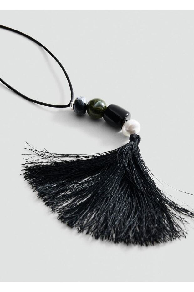 Püsküllü boncuklu kolye - 1