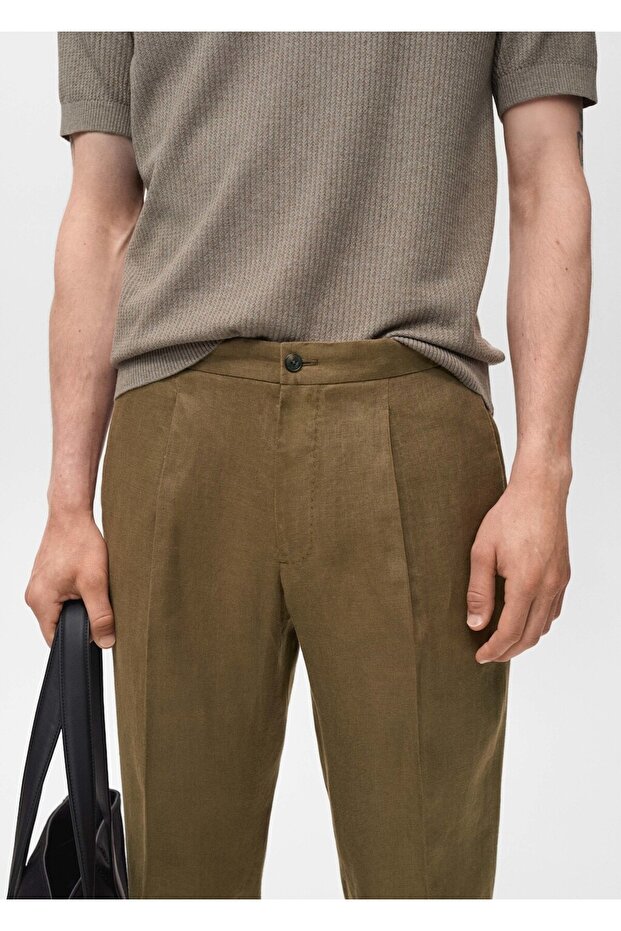 Salerno %100 Keten Slim Fit Takım Pantolonu - 6