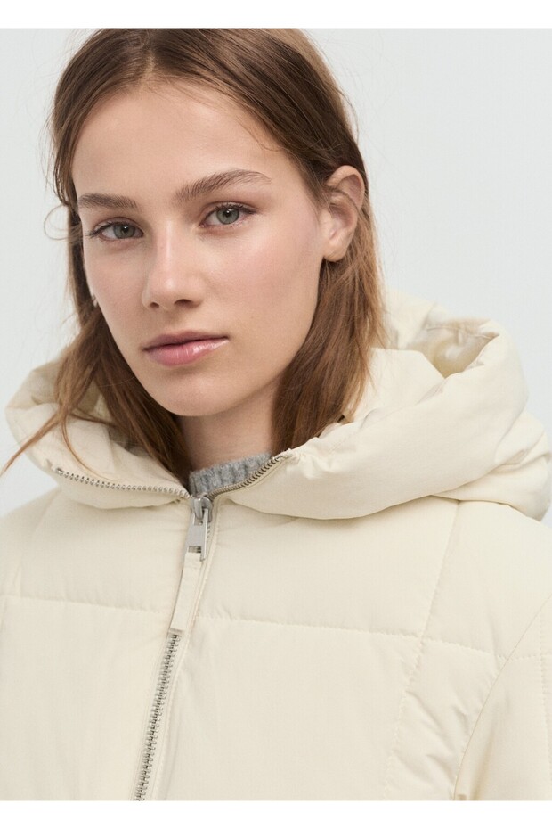 Kapüşonlu kapitone anorak - 6