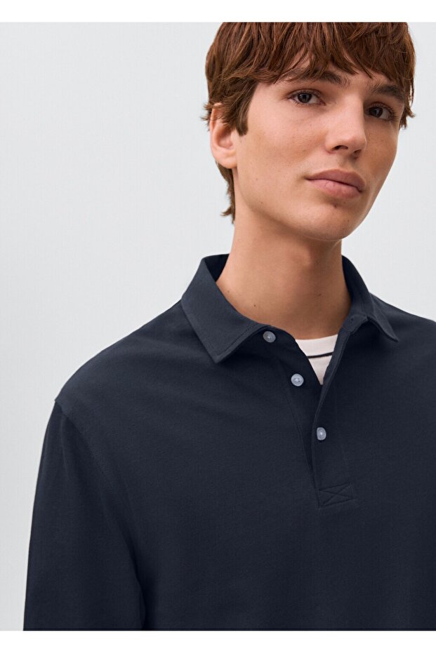Pamuklu basic polo tişört - 6