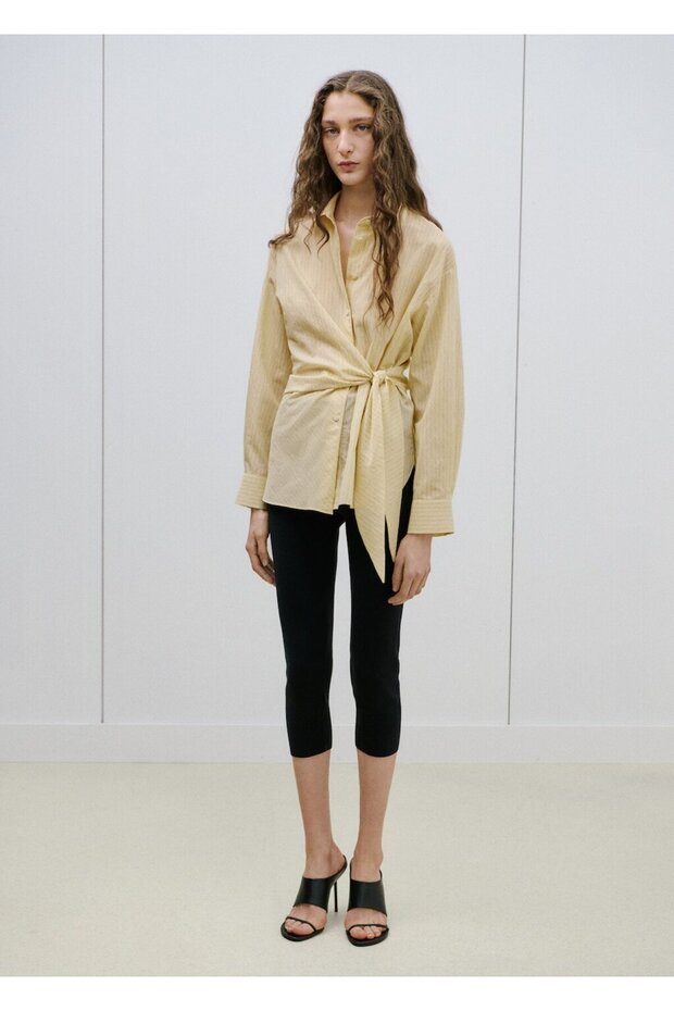 Çizgili düğümlü gömlek - 2