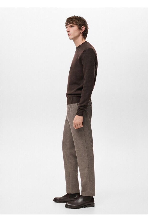 Slim fit flanel pantolon - 7