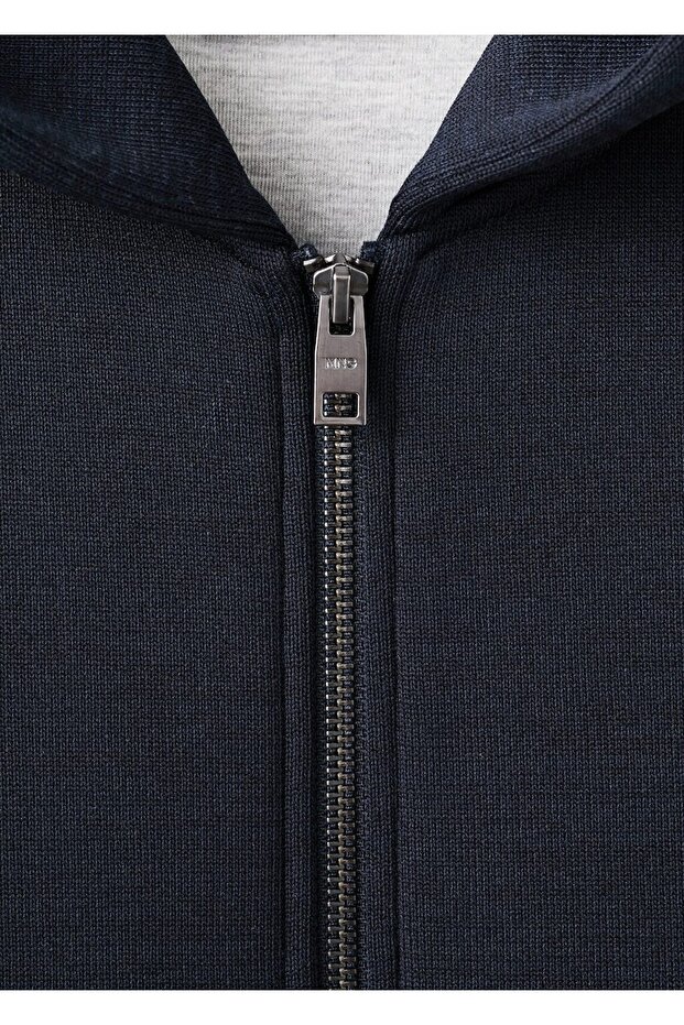 Neopren görünümlü fermuarlı sweatshirt - 8